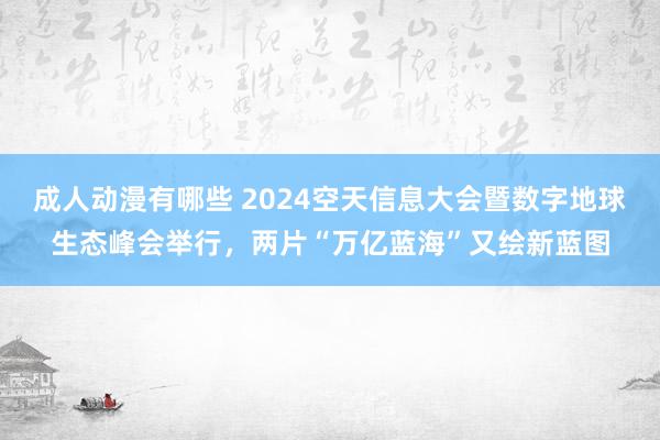 成人动漫有哪些 2024空天信息大会暨数字地球生态峰会举行，两片“万亿蓝海”又绘新蓝图