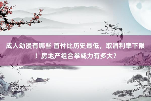 成人动漫有哪些 首付比历史最低，取消利率下限！房地产组合拳威力有多大？