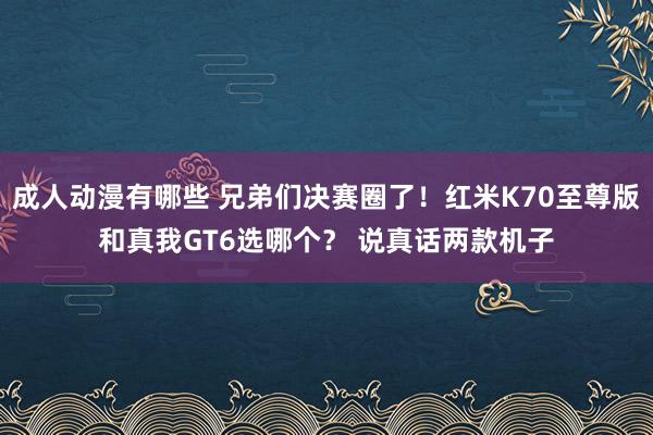 成人动漫有哪些 兄弟们决赛圈了！红米K70至尊版和真我GT6选哪个？ 说真话两款机子