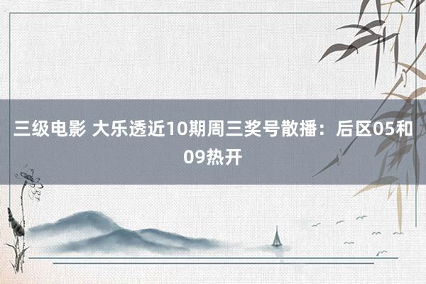 三级电影 大乐透近10期周三奖号散播：后区05和09热开