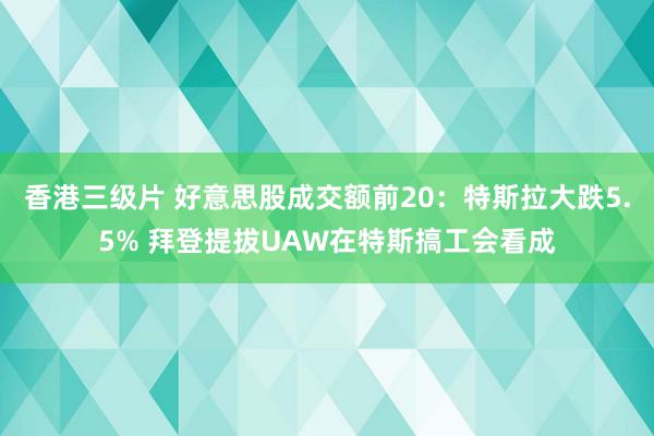 香港三级片 好意思股成交额前20：特斯拉大跌5.5% 拜登提拔UAW在特斯搞工会看成