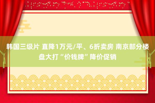 韩国三级片 直降1万元/平、6折卖房 南京部分楼盘大打“价钱牌”降价促销