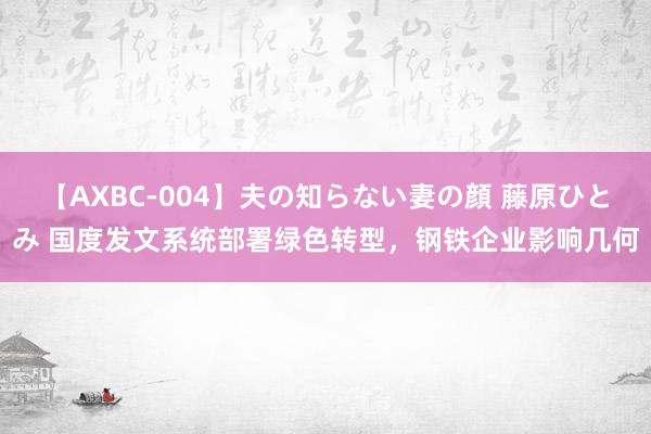 【AXBC-004】夫の知らない妻の顔 藤原ひとみ 国度发文系统部署绿色转型，钢铁企业影响几何