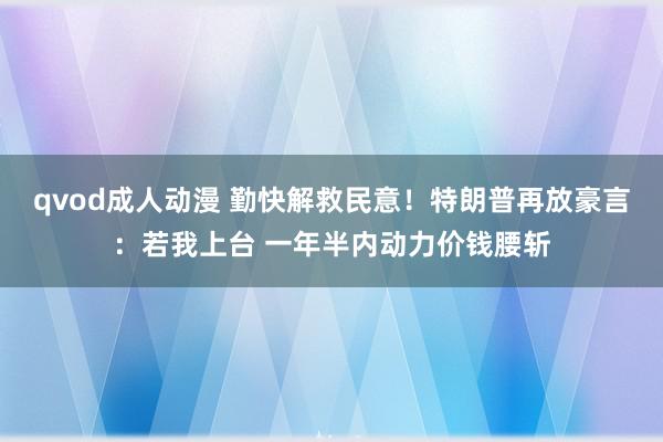 qvod成人动漫 勤快解救民意！特朗普再放豪言：若我上台 一年半内动力价钱腰斩