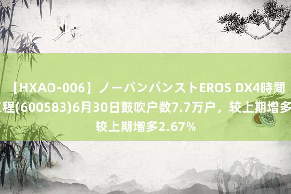 【HXAO-006】ノーパンパンストEROS DX4時間 海油工程(600583)6月30日鼓吹户数7.7万户，较上期增多2.67%