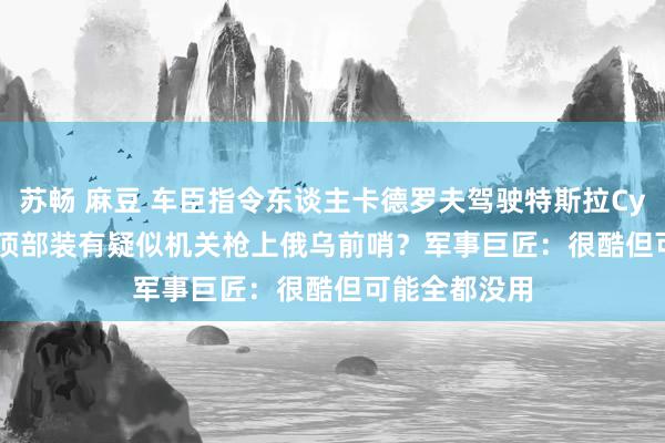 苏畅 麻豆 车臣指令东谈主卡德罗夫驾驶特斯拉Cybertruck，顶部装有疑似机关枪上俄乌前哨？军事巨匠：很酷但可能全都没用