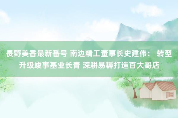 長野美香最新番号 南边精工董事长史建伟： 转型升级竣事基业长青 深耕易耨打造百大哥店